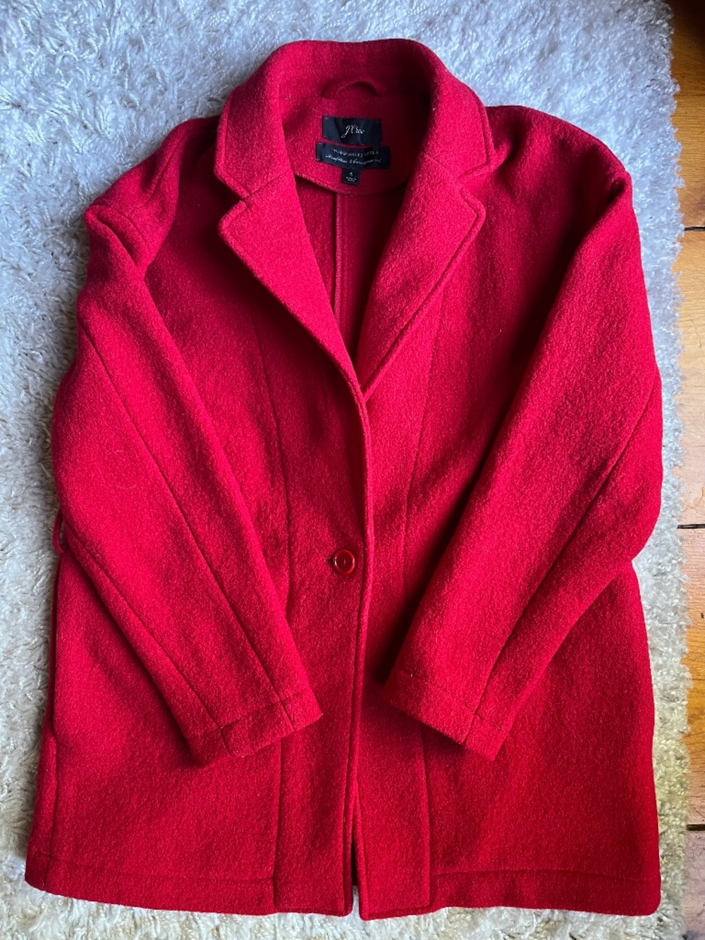 J. Crew 100% Italian Wool Red Blazer Coat, size S